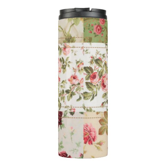 Patchwork Rose Custom Monogram Thermosbecher (Rückseite)