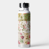 Patchwork Rose Custom Monogram Trinkflasche (rechts)