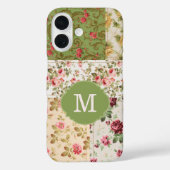Patchwork-Rose mit individuellem Monogramm Case-Mate iPhone Hülle (Rückseite)