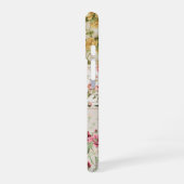 Patchwork-Rose mit individuellem Monogramm iPhone 16 Hülle (Linke Seite)