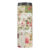 Patchwork-Rose mit individuellem Monogramm Thermosbecher (Rückseite)