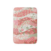 Patchwork-Rose: nahtloses Musterdesign. Badematte (Vorderseite Vertikal)
