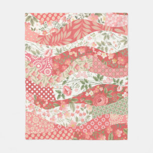 Patchwork-Rose: nahtloses Musterdesign. Fleecedecke