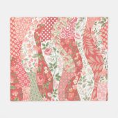 Patchwork-Rose: nahtloses Musterdesign. Fleecedecke (Vorderseite (Horizontal))