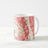 Patchwork-Rose: nahtloses Musterdesign. Kaffeetasse (VorderseiteRechts)