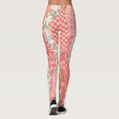 Patchwork-Rose: nahtloses Musterdesign. Leggings (Rückseite)