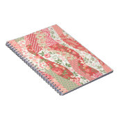 Patchwork-Rose: nahtloses Musterdesign. Notizblock (Rechte Seite)