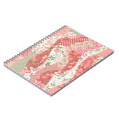 Patchwork-Rose: nahtloses Musterdesign. Notizblock (Linke Seite)