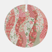 Patchwork-Rose: nahtloses Musterdesign. Ornament Aus Glas (Rückseite)