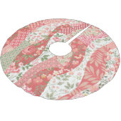 Patchwork-Rose: nahtloses Musterdesign. Polyester Weihnachtsbaumdecke (Schrägansicht)