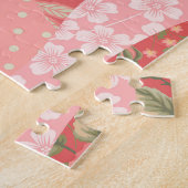 Patchwork-Rose: nahtloses Musterdesign. Puzzle (Seite)