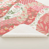 Patchwork-Rose: nahtloses Musterdesign. Sherpadecke (3/4)