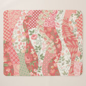 Patchwork-Rose: nahtloses Musterdesign. Sherpadecke (Vorderseite (Horizontal))