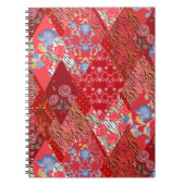 Patchwork, rot, roter Patchwork Notizblock (Vorderseite)