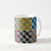 Patchwork Rough Leinwand Squares Vintag Kaffeetasse (VorderseiteRechts)