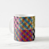Patchwork Rough Leinwand Squares Vintag Kaffeetasse (Vorderseite Links)
