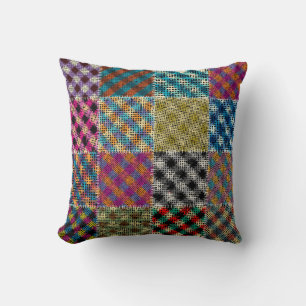 Patchwork Rough Leinwand Squares Vintag Kissen