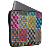 Patchwork Rough Leinwand Squares Vintag Laptopschutzhülle (Vorne Rechts)
