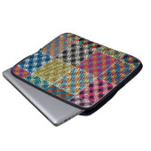 Patchwork Rough Leinwand Squares Vintag Laptopschutzhülle (Vorne Knopf)