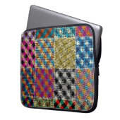 Patchwork Rough Leinwand Squares Vintag Laptopschutzhülle (Vorderseite Links)