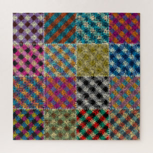 Patchwork Rough Leinwand Squares Vintag Puzzle