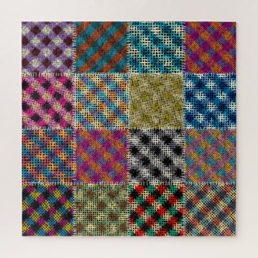 Patchwork Rough Leinwand Squares Vintag Puzzle (Vertikal)