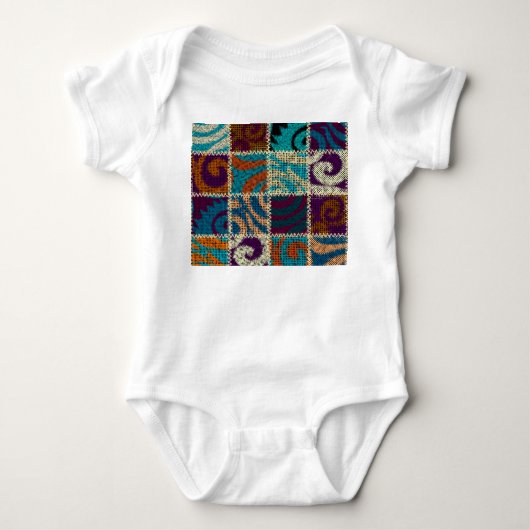 Patchwork Rough Leinwand Vintag Imitation Baby Strampler (Vorderseite)