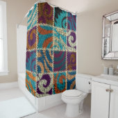 Patchwork Rough Leinwand Vintag Imitation Duschvorhang (Beispiel)