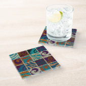 Patchwork Rough Leinwand Vintag Imitation Glasuntersetzer (Schrägansicht)