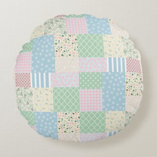 Patchwork Rundes Kissen (Vorderseite)