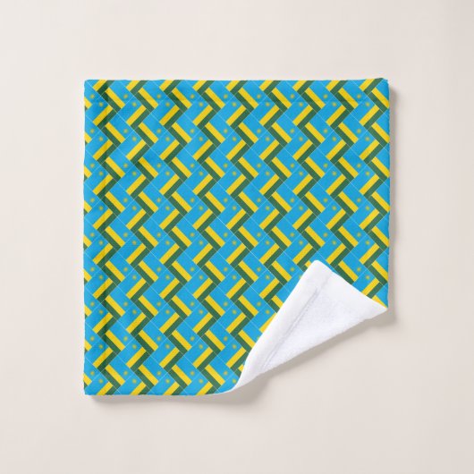 Patchwork Rwanda Flag Pattern Badhandtuch Set (Waschlappen)