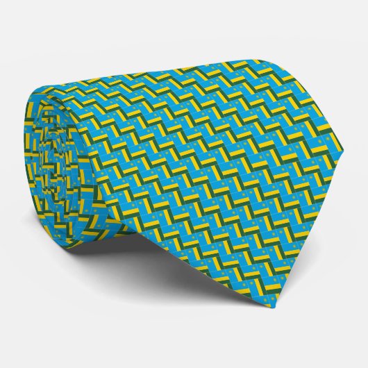 Patchwork Rwanda Flag Pattern Krawatte (Gerollt)