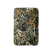 Patchwork Safari: Aquarell Animal Print. Badematte (Vorderseite Vertikal)