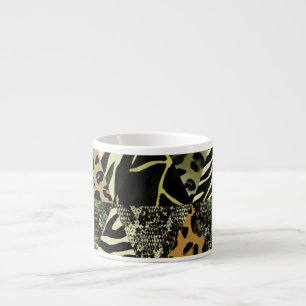 Patchwork Safari: Aquarell Animal Print. Espressotasse