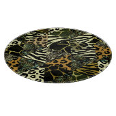 Patchwork Safari: Aquarell Animal Print. Schneidebrett (Ecke)