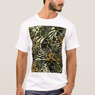 Patchwork Safari: Aquarell Animal Print. T-Shirt