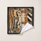 "Patchwork Safari Chic" Badhandtuch Set (Waschlappen)