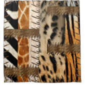 "Patchwork Safari Chic" Duschvorhang (Vorderseite)