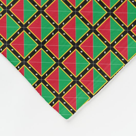 Patchwork Saint Kitts und Nevis Flag Muster Fleecedecke (Ecke)