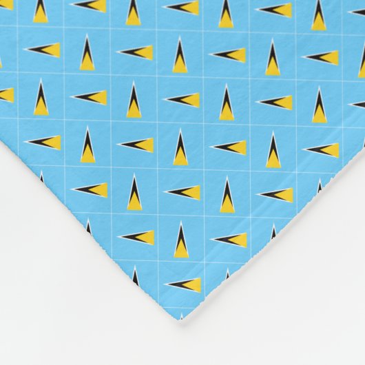Patchwork Saint Lucia Flag Muster Fleecedecke (Ecke)