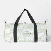 Patchwork Salbeigrünes Blumen-Vintage-Reisetasche Duffle Bag (Vorderseite)