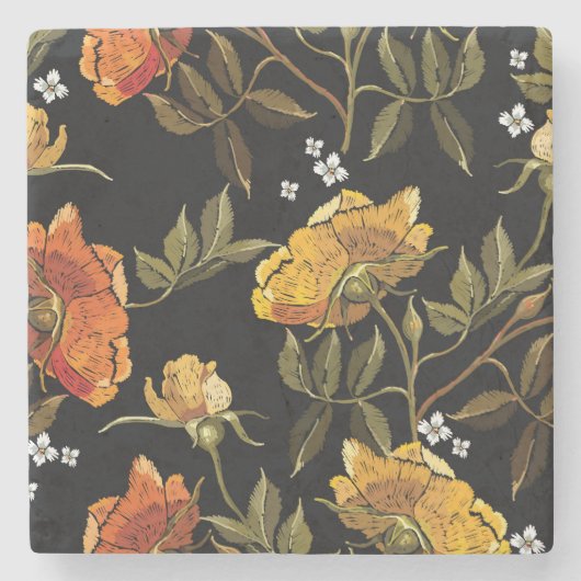 Patchwork Sanft: Handgezeichnetes Design Steinuntersetzer (Vorderseite)