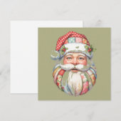 Patchwork Santa Claus Christmas Retro Feiertagskarte (Vorne/Hinten)