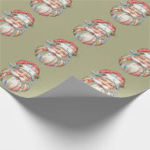 Patchwork Santa Claus Christmas Retro Geschenkpapier (Ecke)