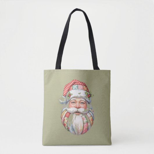 Patchwork Santa Claus Christmas Retro Tasche (Vorderseite)