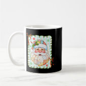 Patchwork Santa Claus Face Coquette Merry Christma Kaffeetasse (Links)