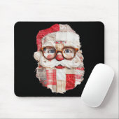 Patchwork Santa Claus Face Preppy Girly Christmas Mousepad (Mit Mouse)