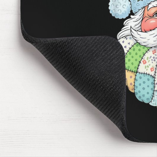 Patchwork Santa Claus Face Preppy Girly Christmas  Mousepad (Ecke)