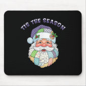 Patchwork Santa Claus Face Preppy Girly Christmas  Mousepad (Vorne)