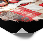 Patchwork Santa Claus Face Preppy Girly Christmas Poster (Ecke)